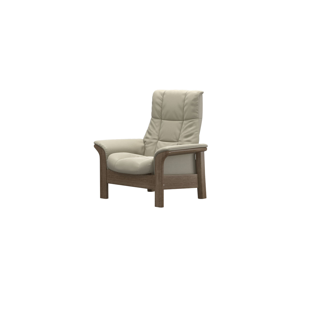 Stressless Windsor High Back Chair in Paloma Light Grey, Smoked Oak, side view