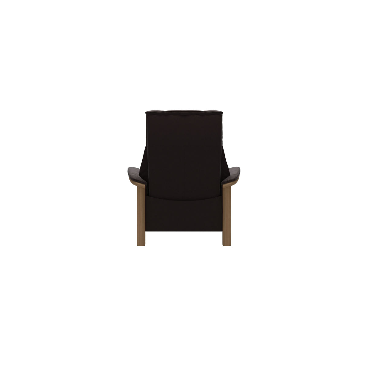 Stressless Windsor High Back Chair in Paloma Chocolate, Oak, rear three-quarter view