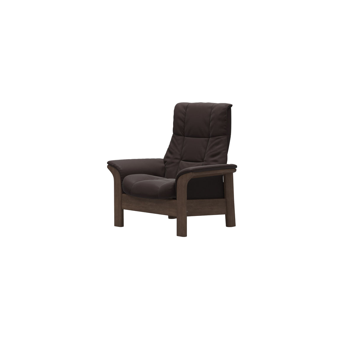 Stressless Windsor High Back Chair in Paloma Chocolate, Walnut, side view