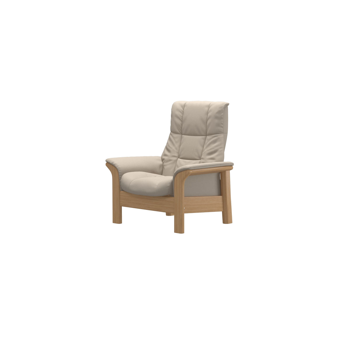 Stressless Windsor High Back Chair in Paloma Fog, Oak, side view