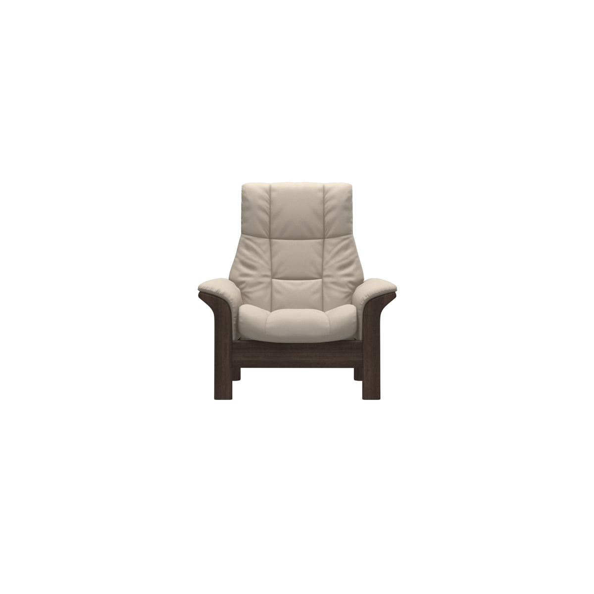 Stressless Windsor High Back Chair in Paloma Fog, Wenge, front view