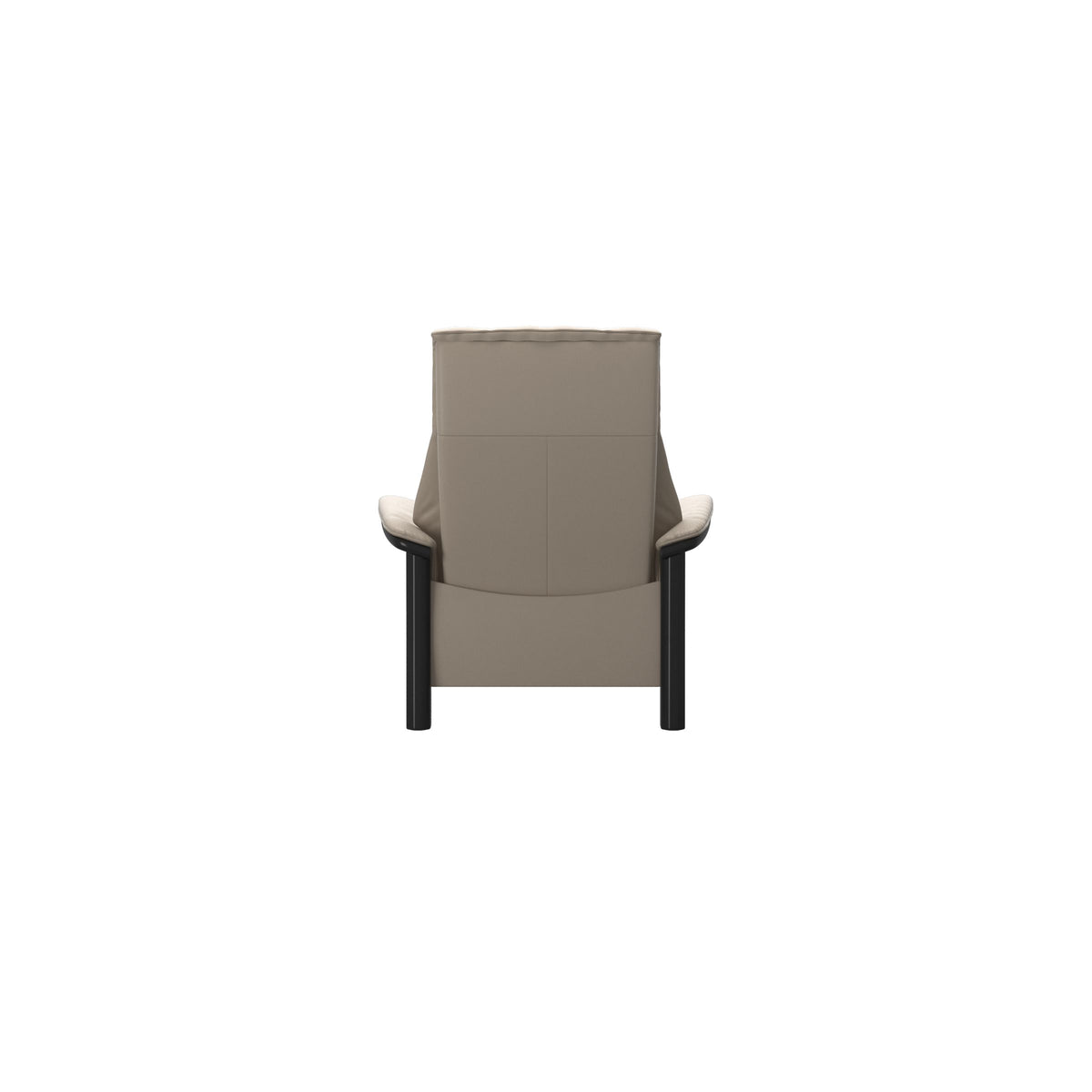 Stressless Windsor High Back Chair in Paloma Mushroom, Black, rear three-quarter view