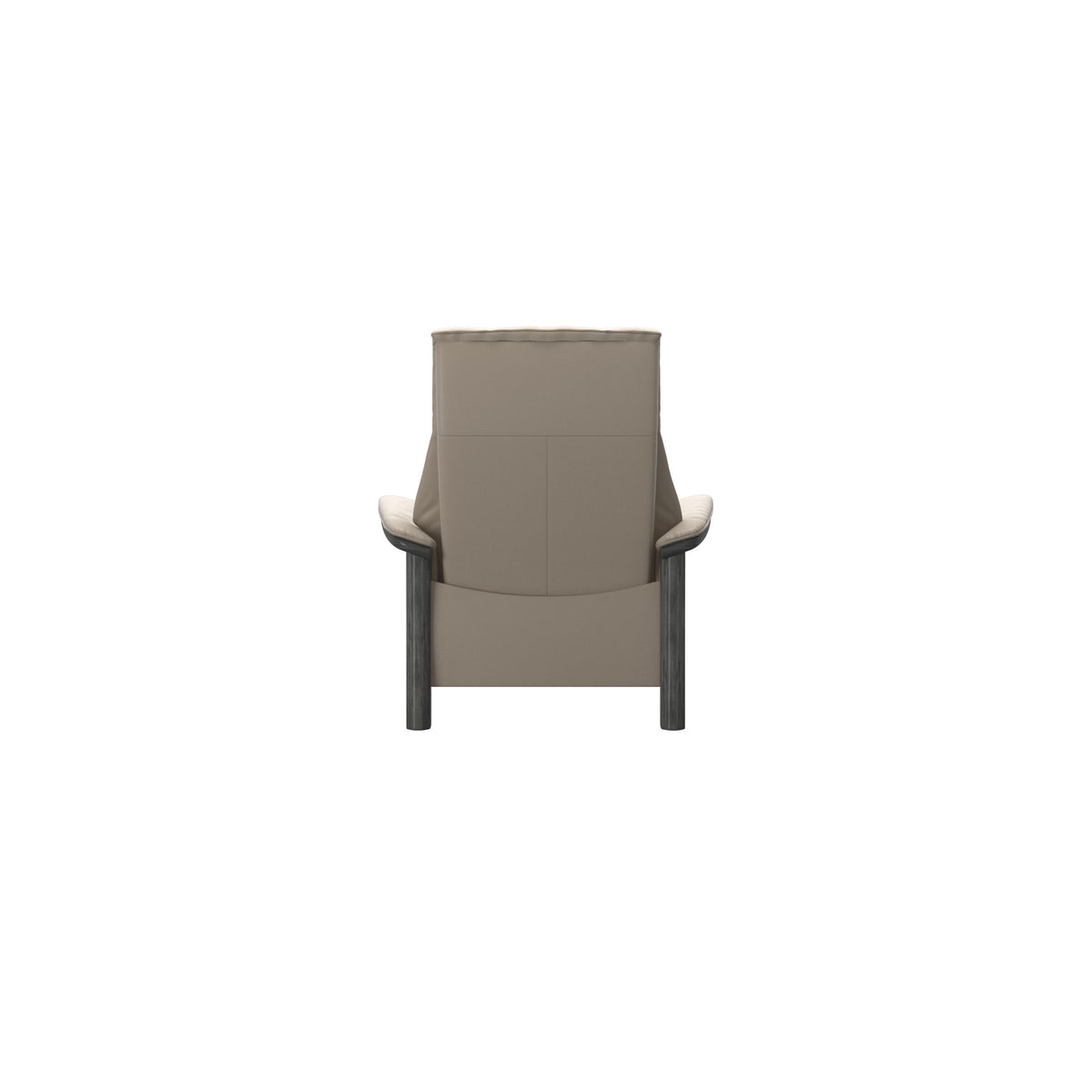 Stressless Windsor High Back Chair in Paloma Mushroom, Grey, rear three-quarter view