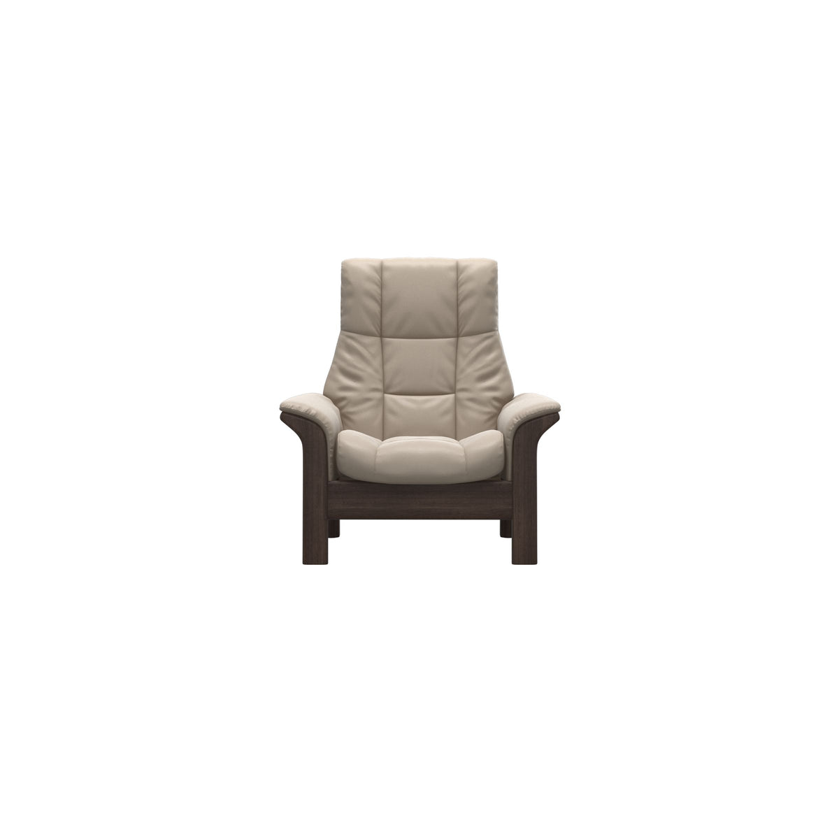 Stressless Windsor High Back Chair in Paloma Mushroom, Wenge, front view