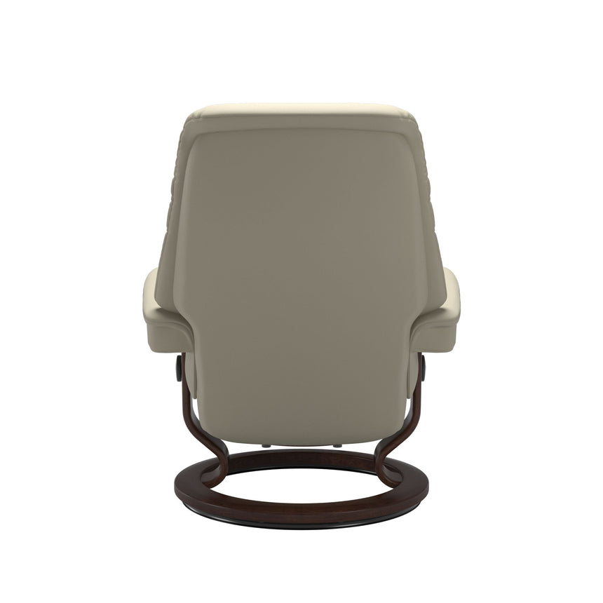 Sunrise Recliner - Classic Base - Paloma Light Grey - Brown Wood