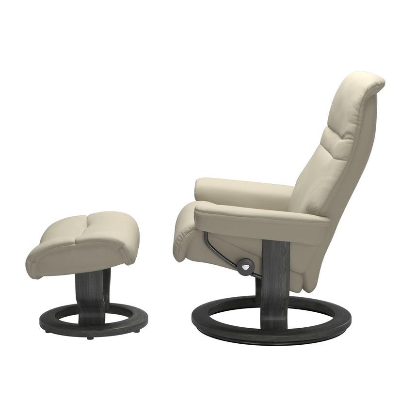 Sunrise Recliner - Classic Base - Paloma Light Grey - Grey Wood