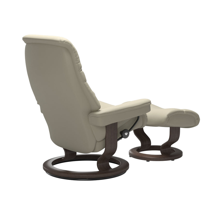 Sunrise Recliner - Classic Base - Paloma Light Grey - Wenge Wood