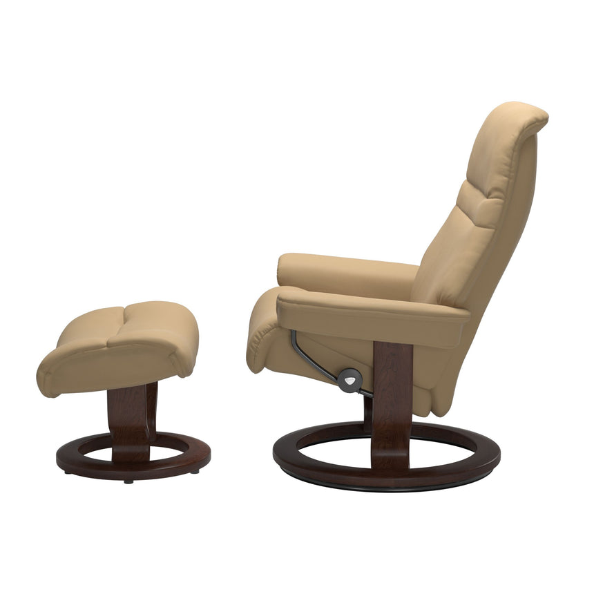 Sunrise Recliner - Classic Base - Paloma Sand - Brown Wood