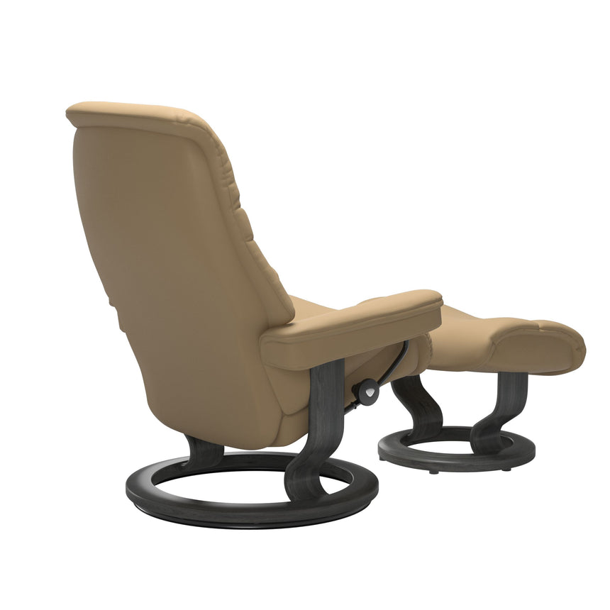 Sunrise Recliner - Classic Base - Paloma Sand - Grey Wood