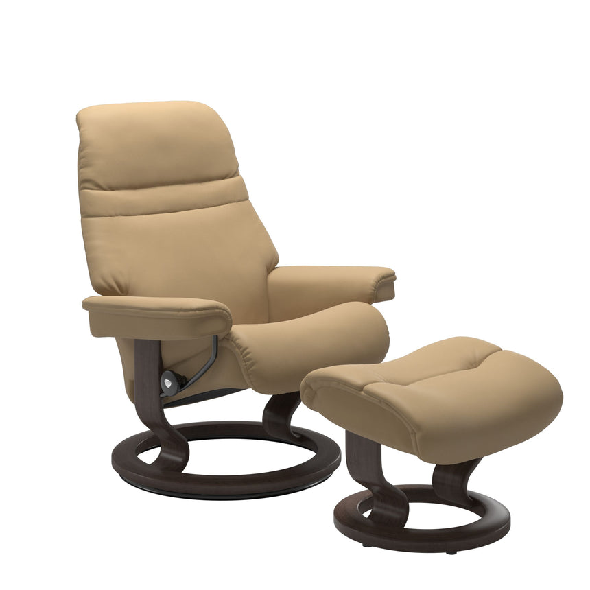 Sunrise Recliner - Classic Base - Paloma Sand - Wenge Wood