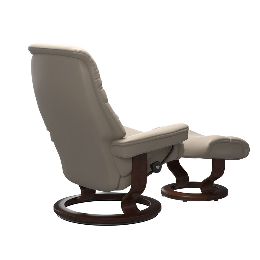 Sunrise Recliner - Classic Base - Paloma Mushroom - Brown Wood