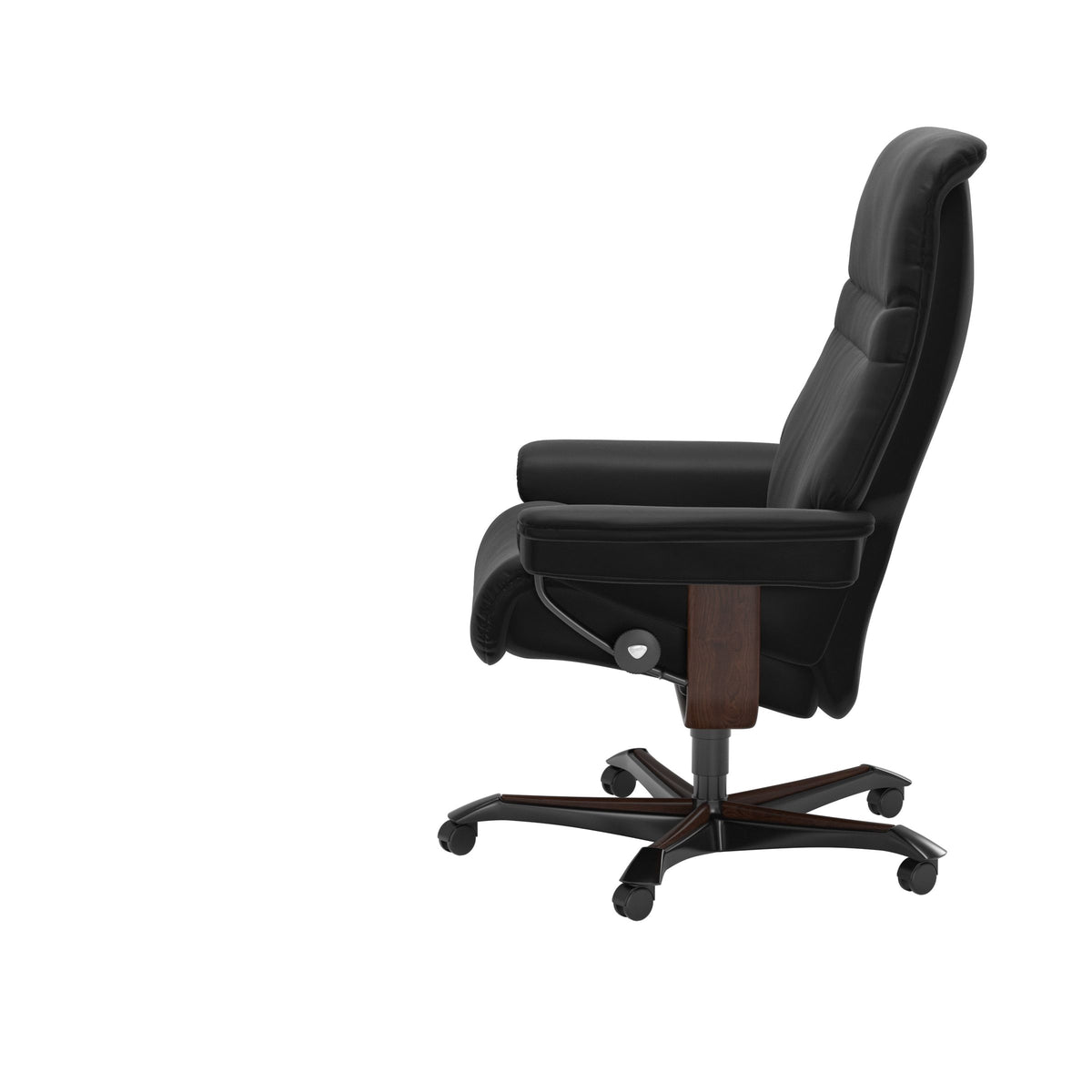 Sunrise - Office Chair - Paloma Black - Brown Wood