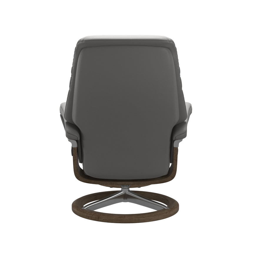 Sunrise Recliner - Signature Base - Paloma Silver Grey - Smoked Oak Wood