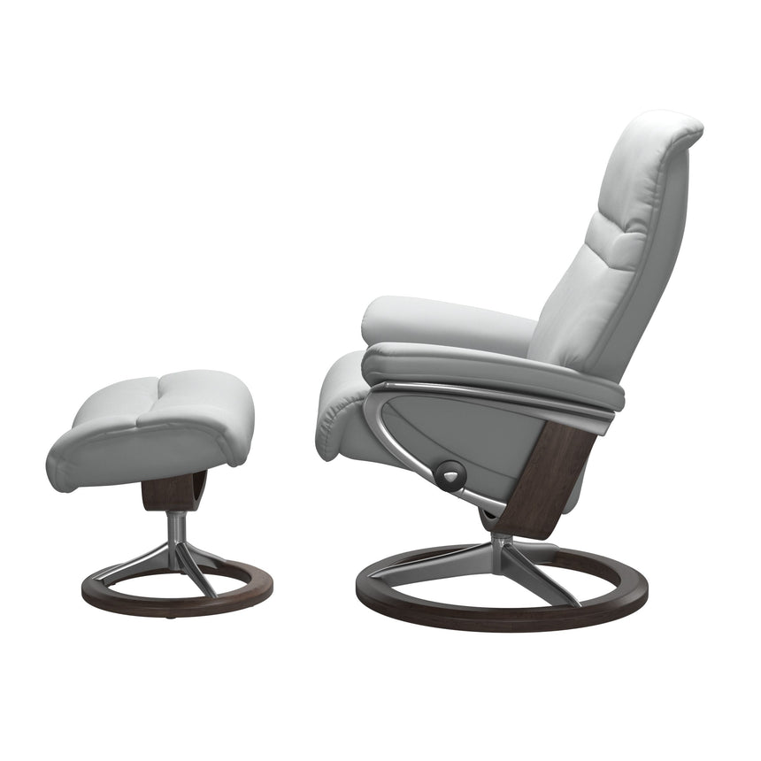 Sunrise Recliner - Signature Base - Paloma Misty Grey - Wenge Wood