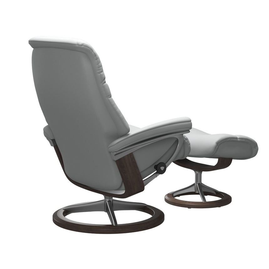 Sunrise Recliner - Signature Base - Paloma Misty Grey - Wenge Wood