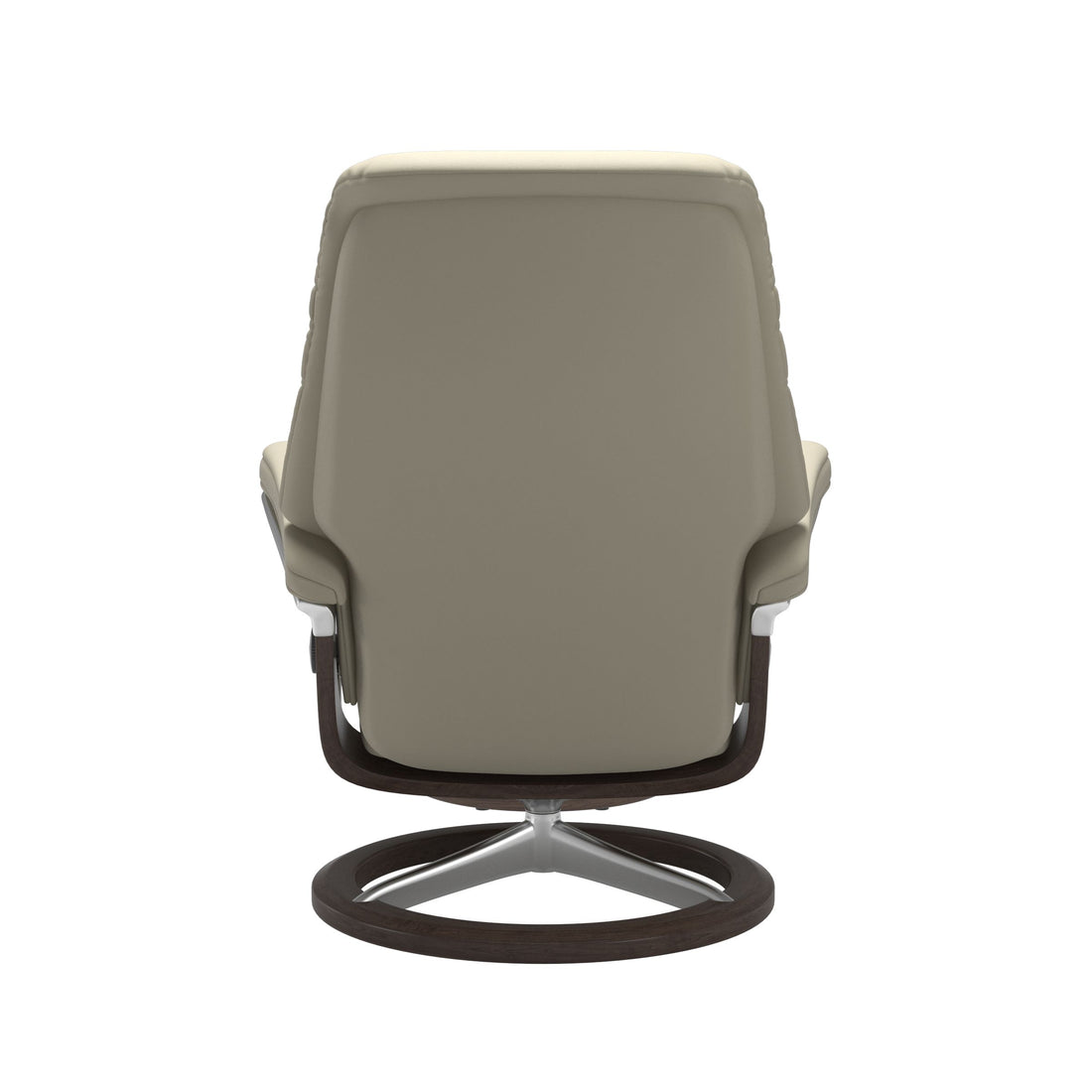 Stressless Sunrise Recliner Signature Base in Paloma Light Grey, Wenge, back view