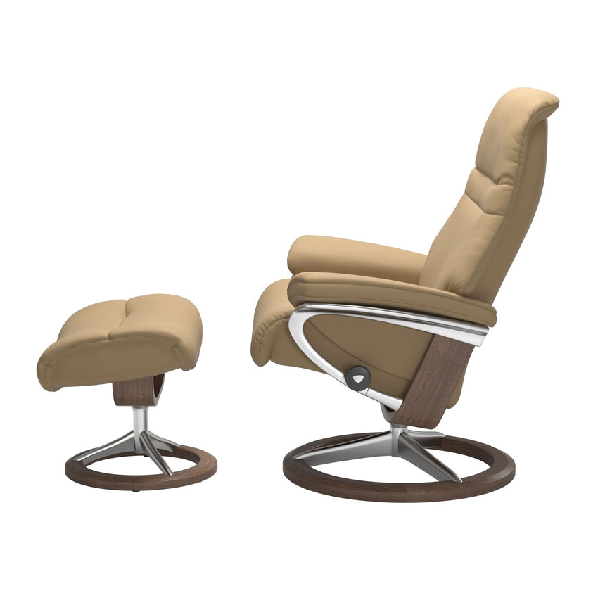 Sunrise Recliner - Signature Base - Paloma Sand - Walnut Wood