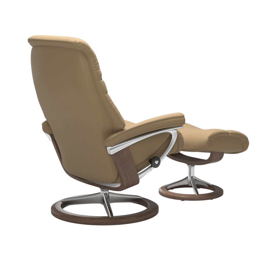 Sunrise Recliner - Signature Base - Paloma Sand - Walnut Wood