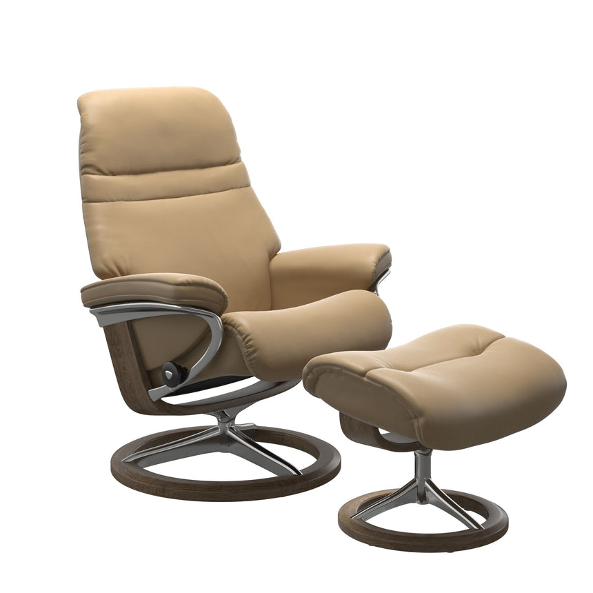 Sunrise Recliner - Signature Base - Paloma Sand - Smoked Oak Wood