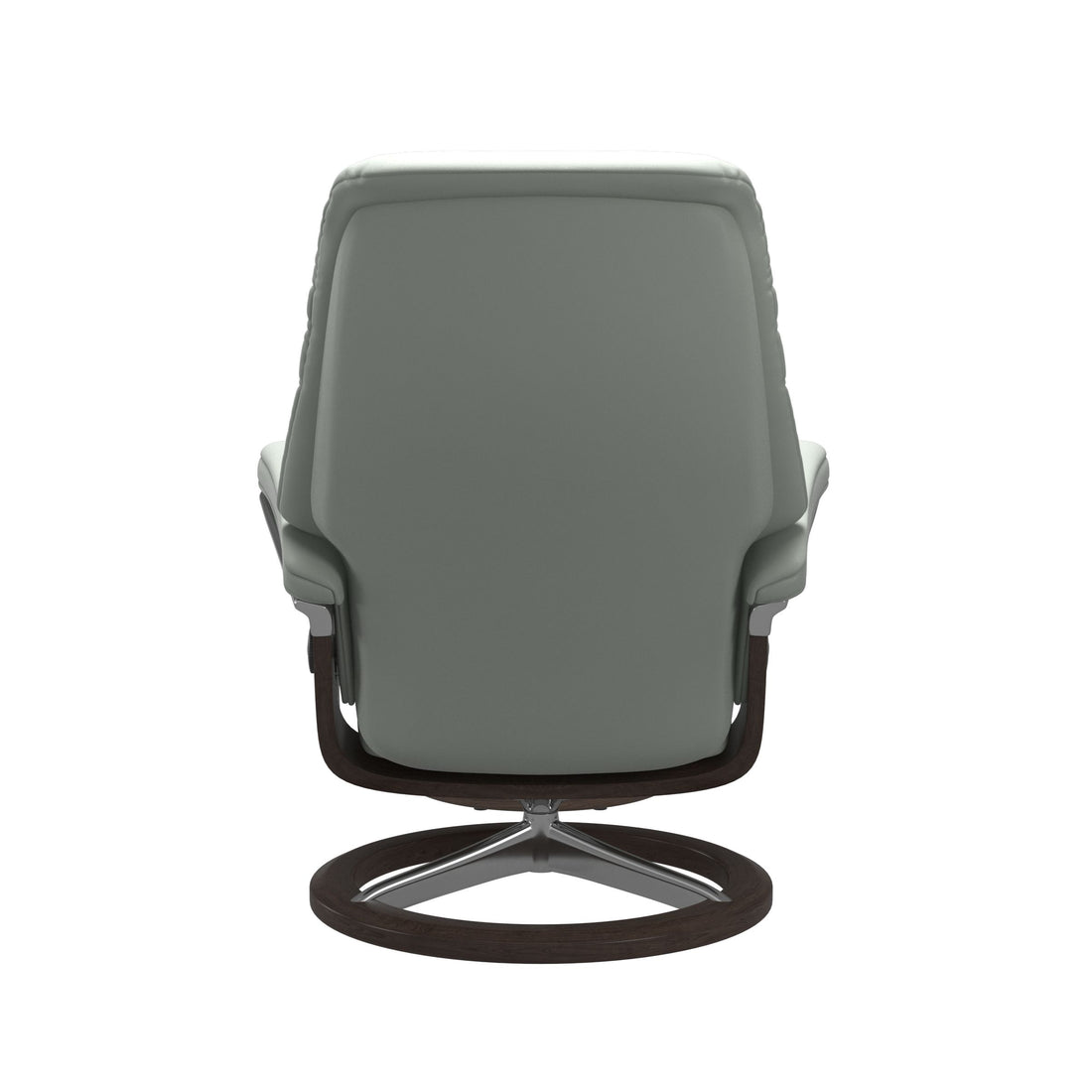 Stressless Sunrise Recliner Signature Base in Paloma Breezy Blue, Wenge, back view