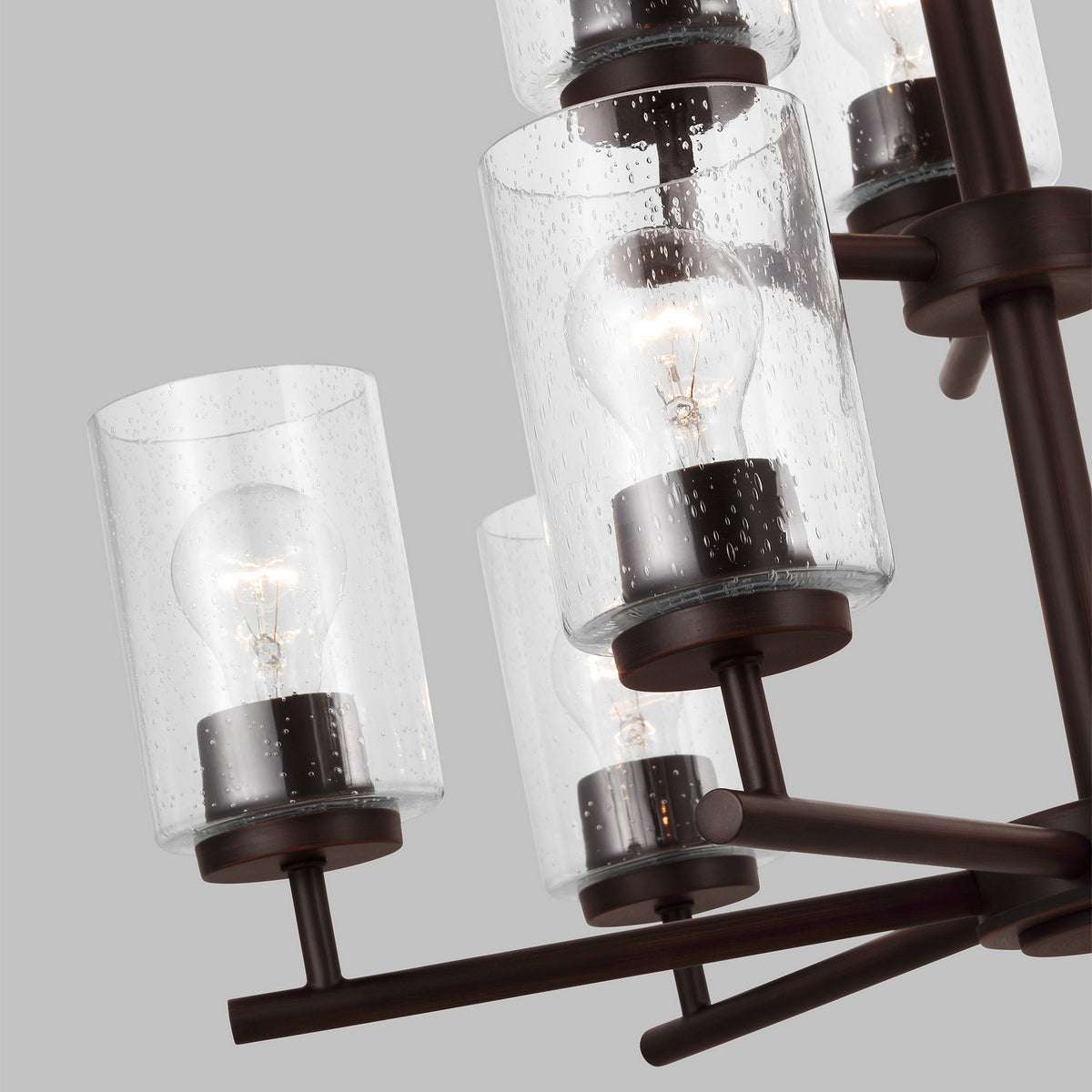 Oslo Nine Light Chandelier — Clear Seeded