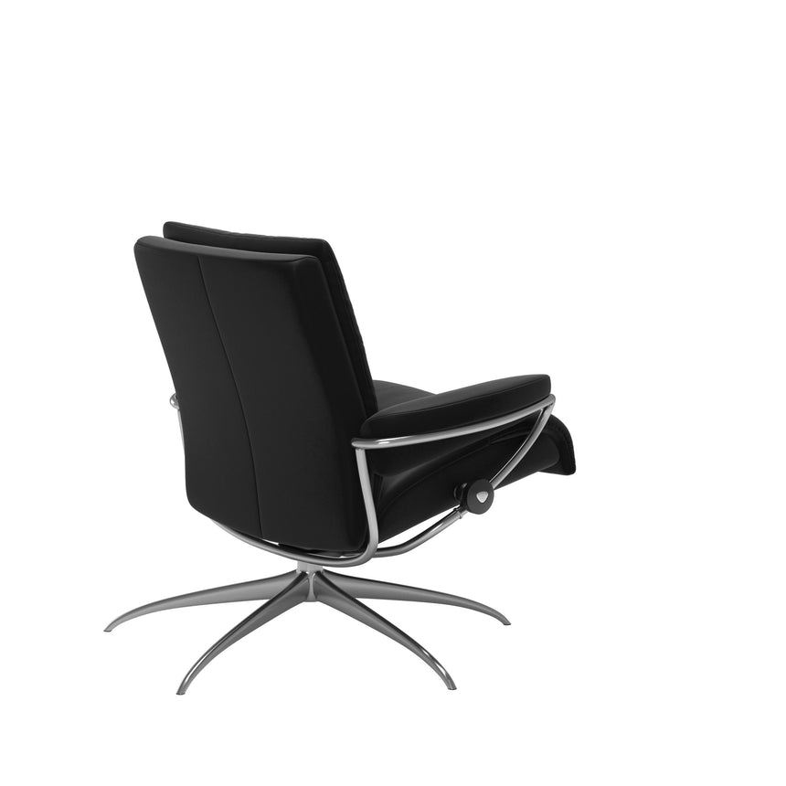 Tokyo Recliner - Low Back - Paloma Black - Polished Aluminum