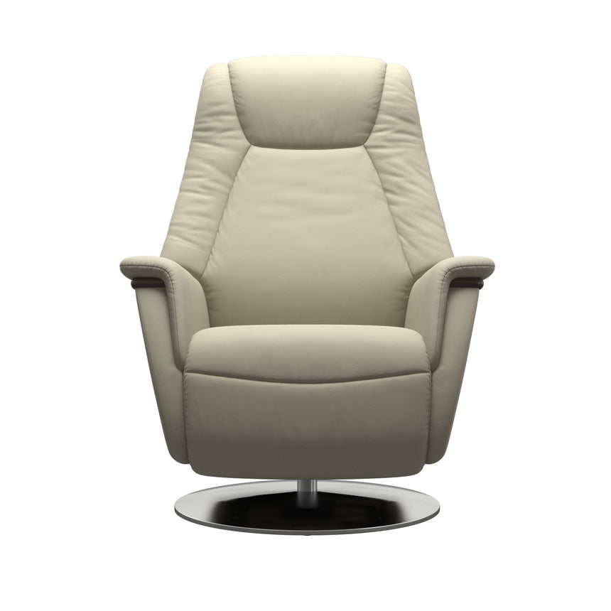 Max Recliner - Steel Base - Paloma Light Grey - Wenge Wood