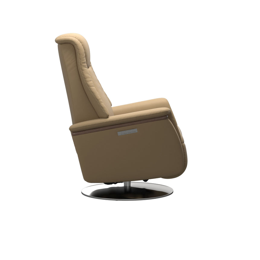 Max Recliner - Steel Base - Paloma Sand - Walnut Wood