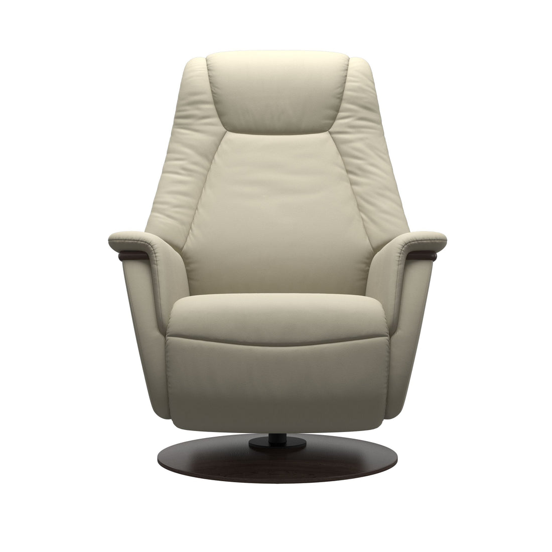 Stressless Max Recliner Wood Base in Paloma Light Grey, Wenge, side view