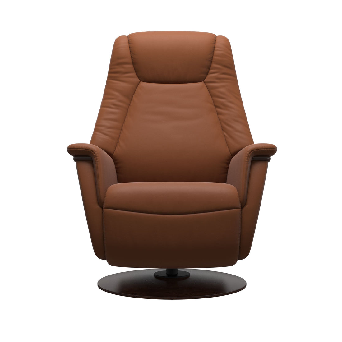 Stressless Max Recliner Wood Base in Paloma New Cognac, Brown, side view