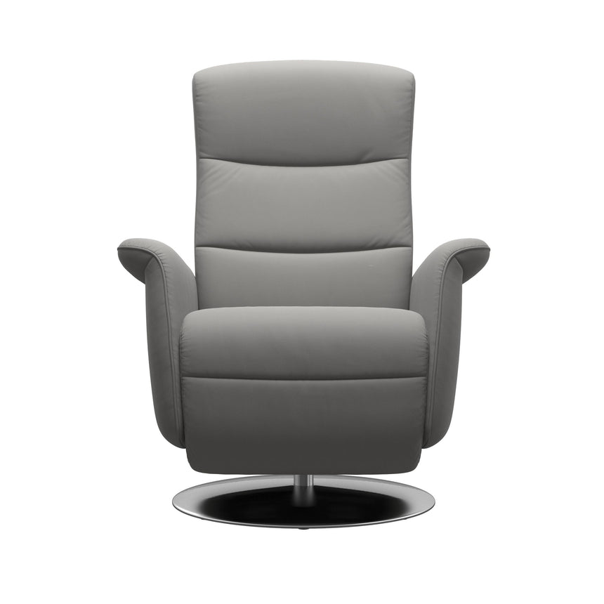 Mike Recliner - Steel Base - Paloma Silver Grey - Wood