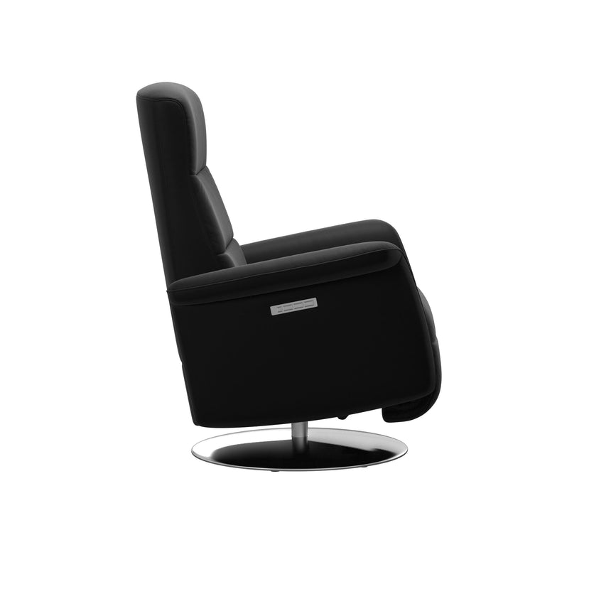 Mike Recliner - Steel Base - Paloma Black - Wood