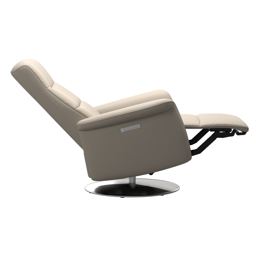 Mike Recliner - Steel Base - Paloma Fog - Wood