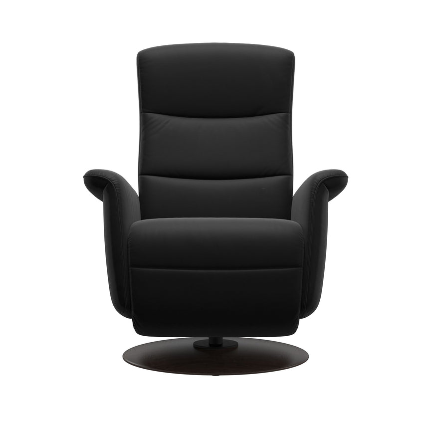 Mike Recliner - Wood Base - Paloma Black - Wenge Wood