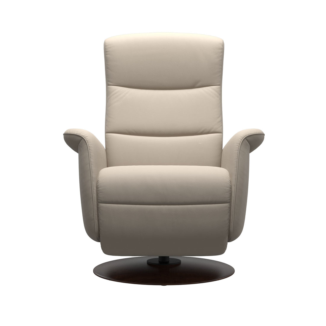 Stressless Mike Recliner Wood Base in Paloma Fog, Brown, side view