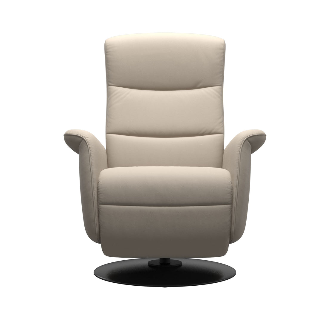 Stressless Mike Recliner Wood Base in Paloma Fog, Black, side view
