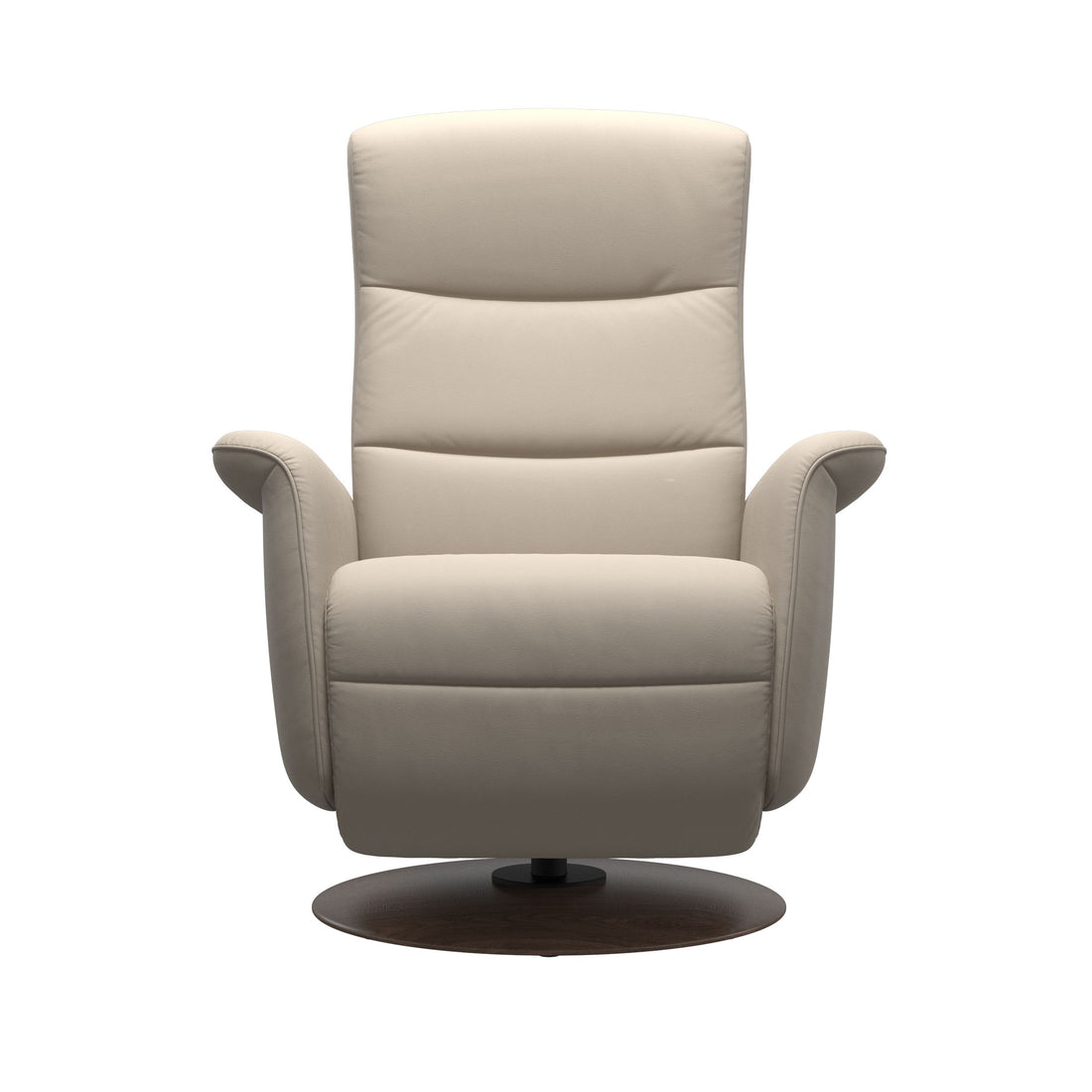 Stressless Mike Recliner Wood Base in Paloma Fog, Walnut, side view