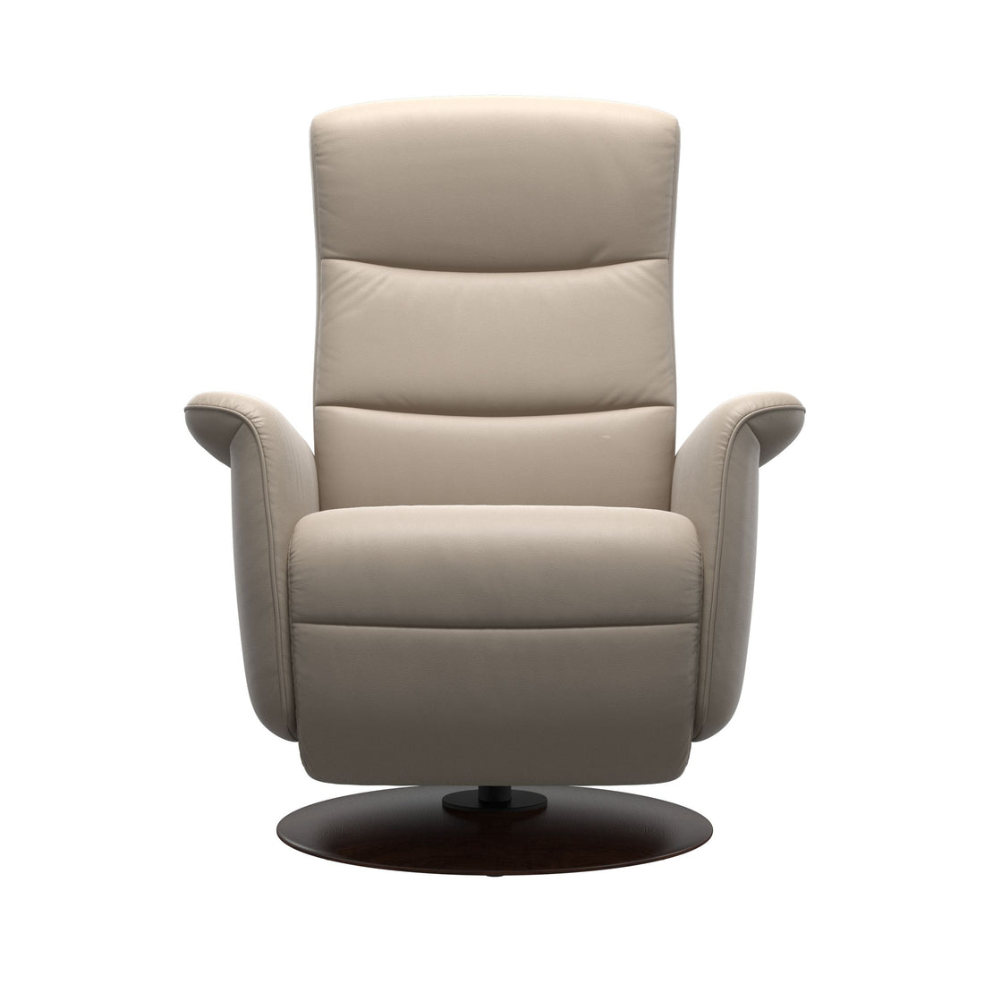 Stressless Mike Recliner Wood Base in Paloma Mushroom, Brown, side view