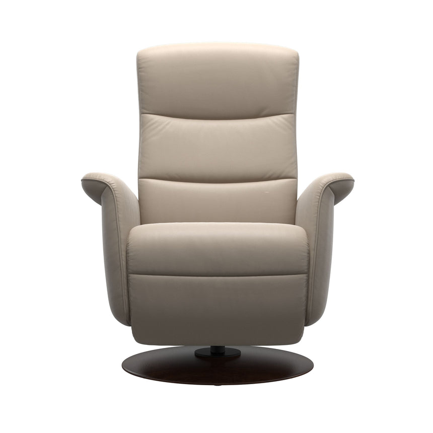 Mike Recliner - Wood Base - Paloma Mushroom - Brown Wood