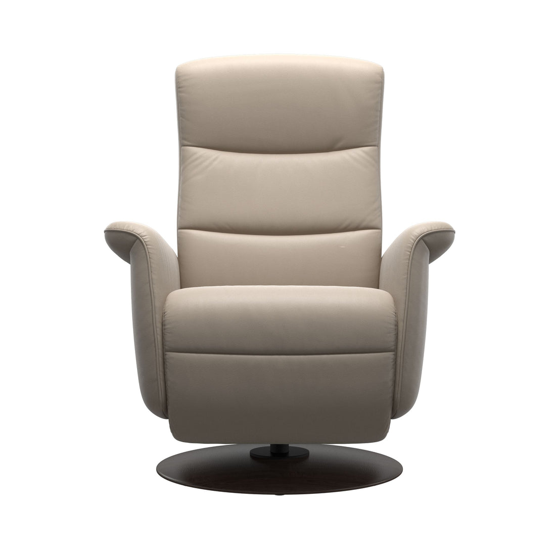 Stressless Mike Recliner Wood Base in Paloma Mushroom, Wenge, side view