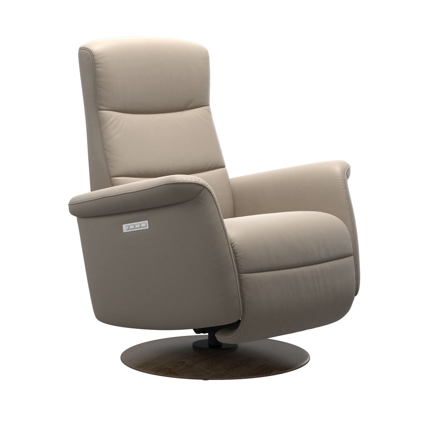 Mike Recliner - Wood Base - Paloma Mushroom - Smoked Oak Wood