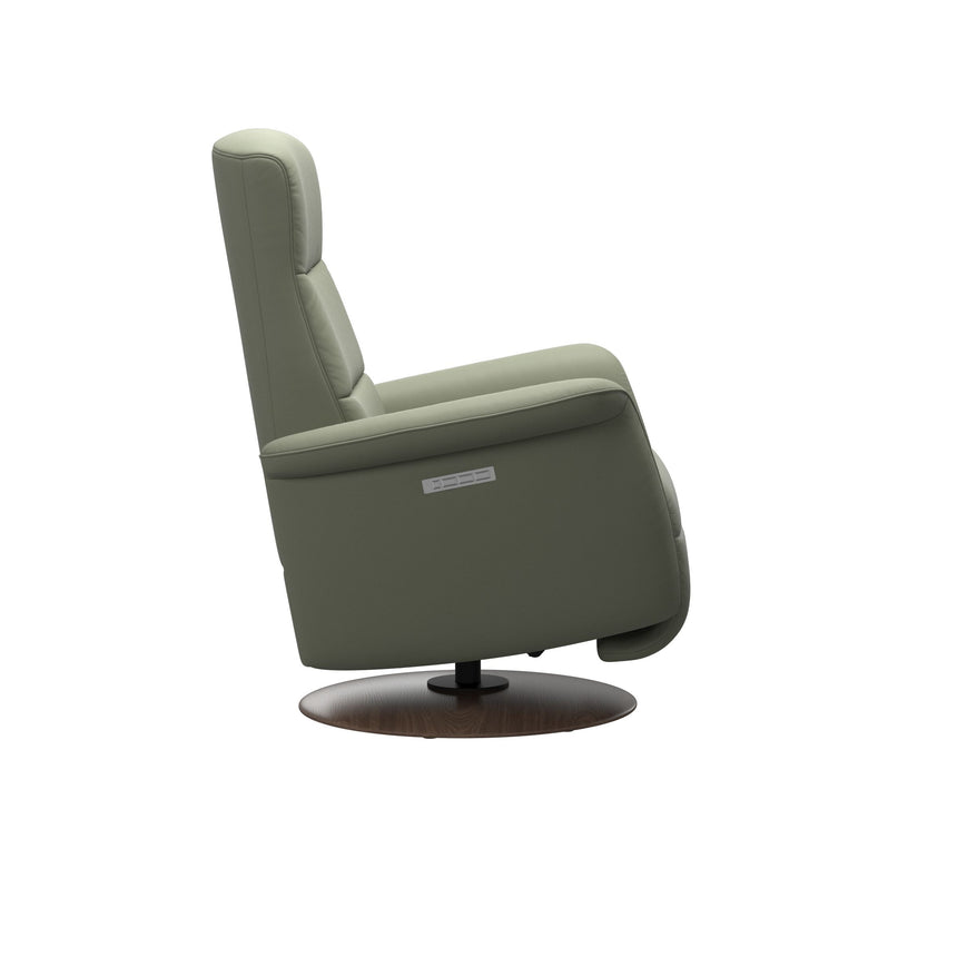 Mike Recliner - Wood Base - Paloma Shadow Green - Walnut Wood