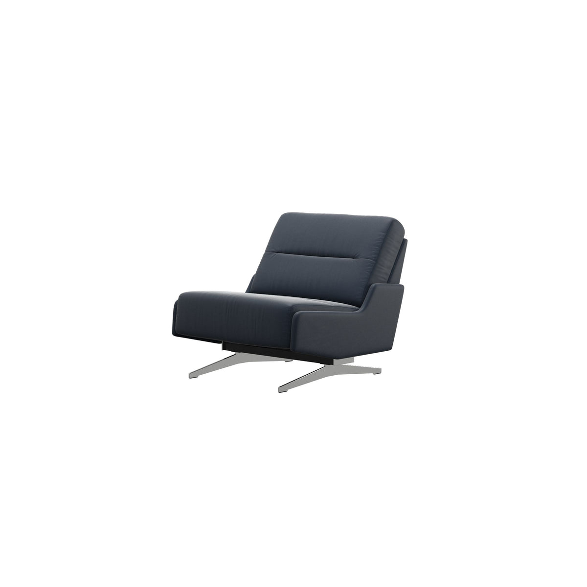 Stressless Stella Armless Chair in Paloma Oxford Blue, side view