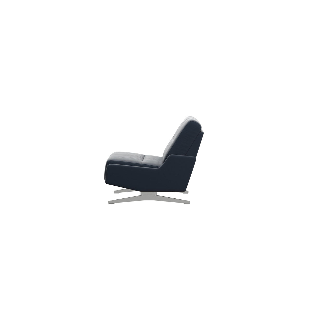 Stressless Stella Armless Chair in Paloma Oxford Blue, back view