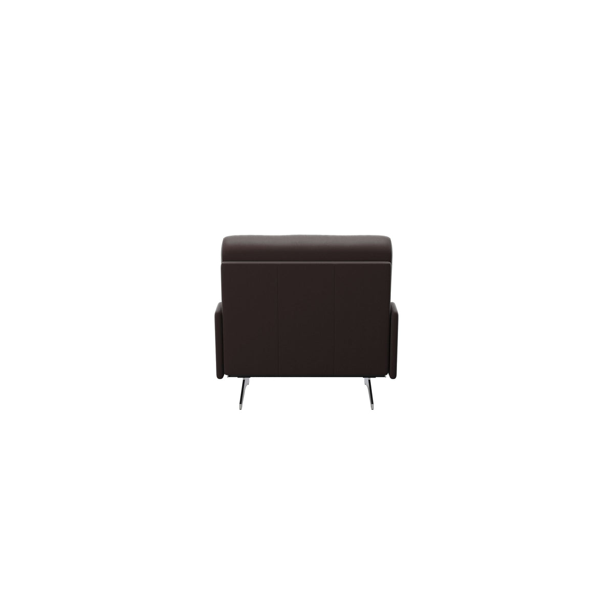 Stressless Stella Armless Chair in Paloma Chocolate, rear three-quarter view