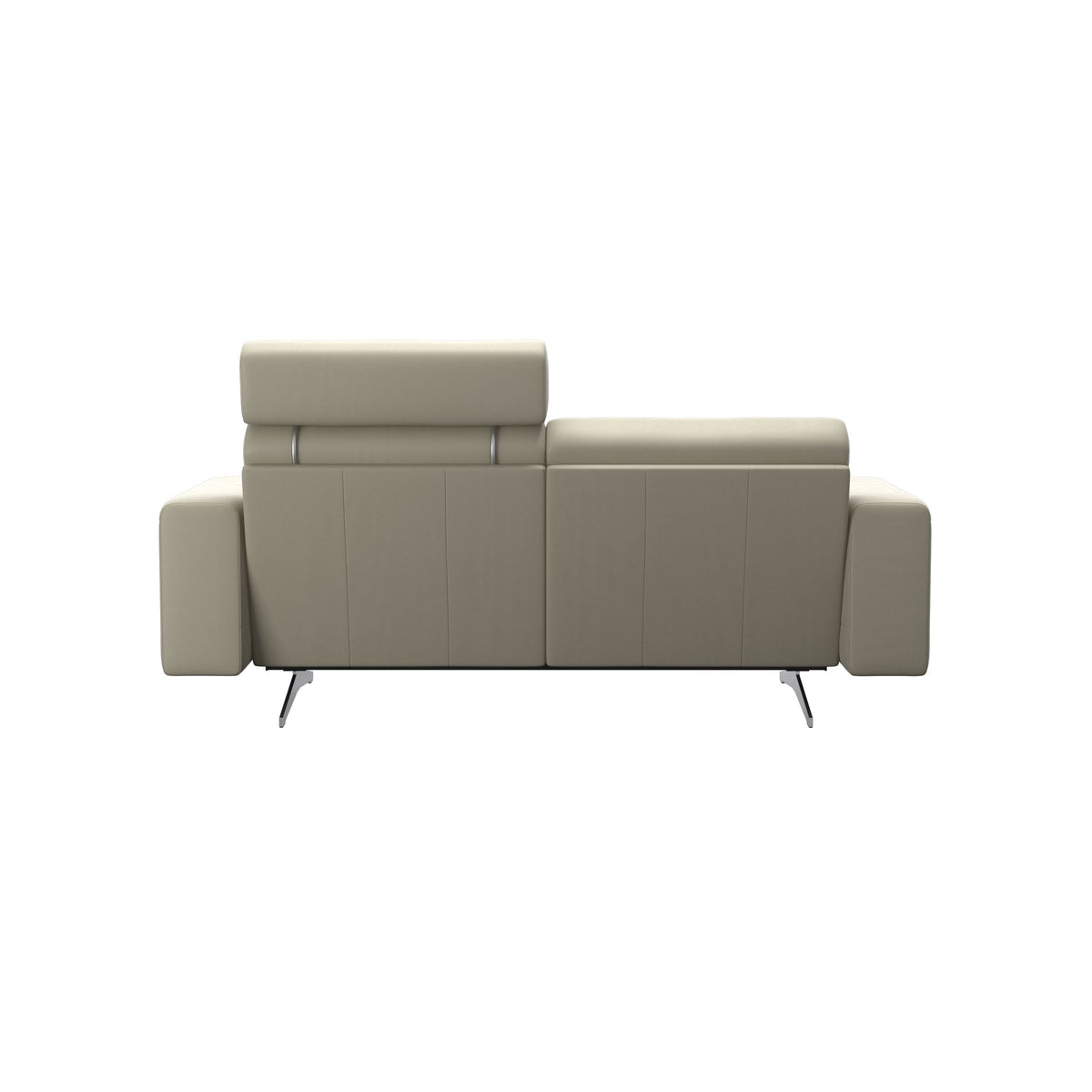Stella - 2-Seater Sofa with 1 Headrest - Paloma Light Grey - S1 - wider and lower