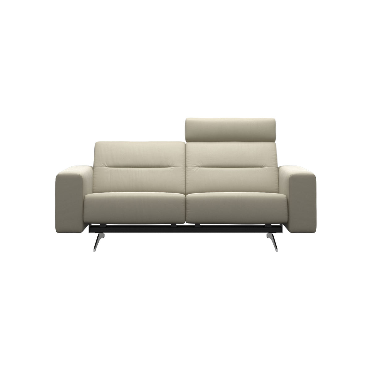 Stella - 2-Seater Sofa with 1 Headrest - Paloma Light Grey - S1 - wider and lower