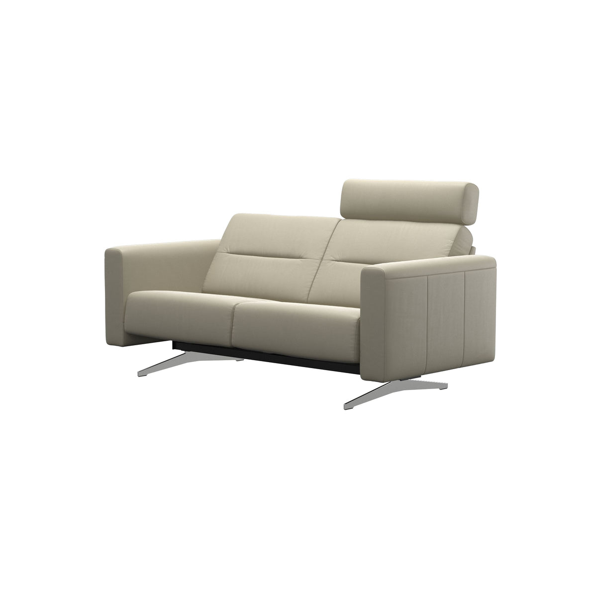 Stella - 2-Seater Sofa with 1 Headrest - Paloma Light Grey - S2 - narrower and taller