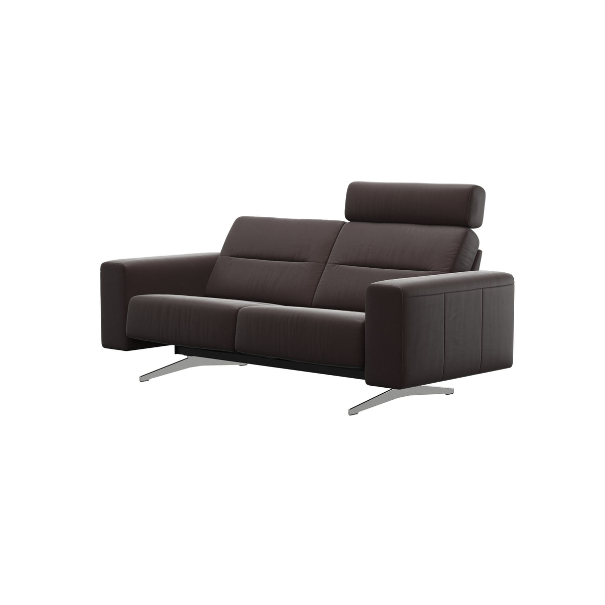 Stella - 2-Seater Sofa with 1 Headrest - Paloma Chocolate - S1 - wider and lower