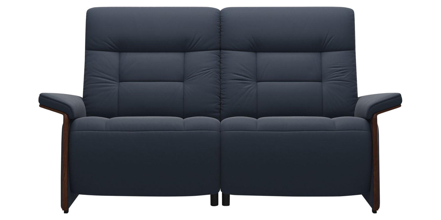 Paloma Leather Oxford Blue and Brown Arm Trim | Stressless Mary 2-Seater Sofa | Valley Ridge Furniture